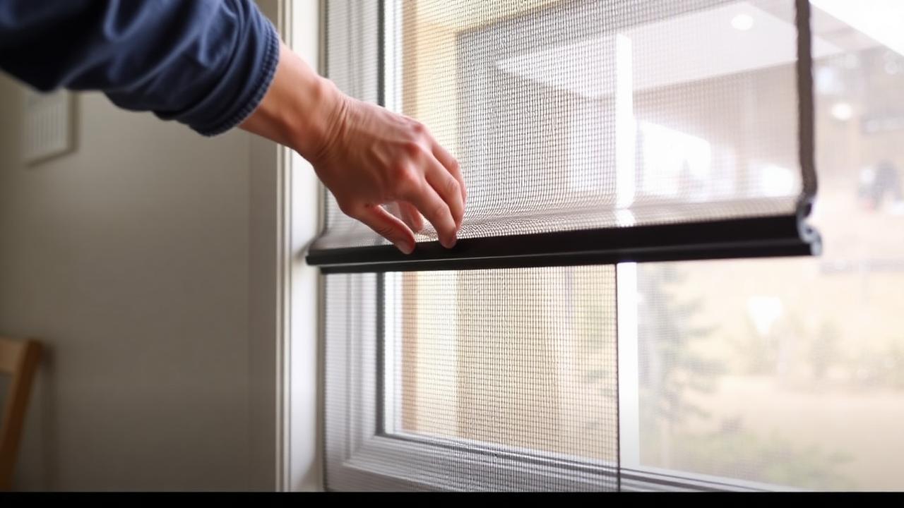 Pose d'une moustiquaire magnétique sur une fenêtre