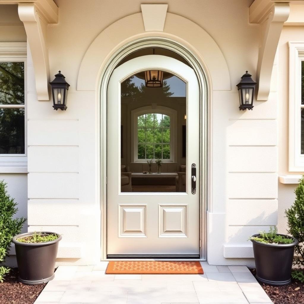 Porte d'entrée sur mesure en aluminium d'une maison au Mans